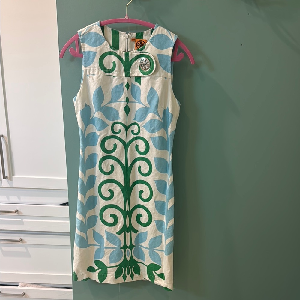 Tory Burch Cream Sleeveless Sheath Mini Dress